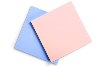 blue and pink post it note